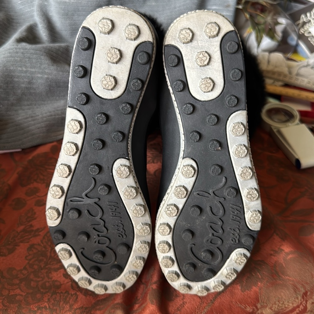 Coach Women's Black and Cream Patterned Boots Size 6.5 Price is Firm Like New - Picture 7 of 17